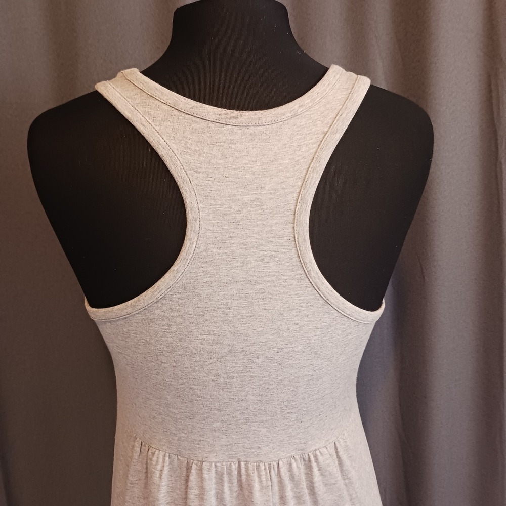 LOFT Beach Heather Grey Racerback Empire Waist Jersey Knit Maxi Dress M - Picture 5 of 7